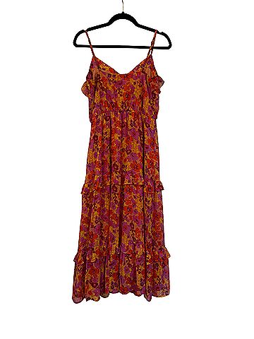 Lush Chiffon Fiered Midi Dress Casual Dress (view 2)