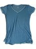 Curfew Solid Blue Short Sleeve Blouse Size XL - photo 1