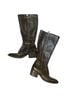 Born 100% Leather Plaid Solid Black Boots Size 7 - photo 1