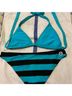 Volcom Stripes Blue Black Two Piece Swimsuit Size L - photo 4