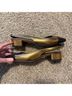 Veronica Beard 100% Leather Gold Black Heels Size 7 1/2 - photo 5