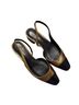 Veronica Beard 100% Leather Gold Black Heels Size 7 1/2 - photo 1