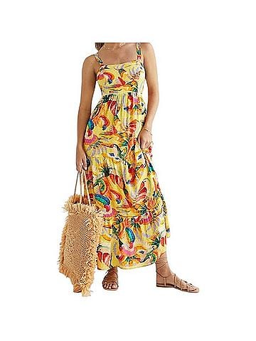 FARM Rio Textured Tropical Bird Maxi Dress Casual Dress (view 2)