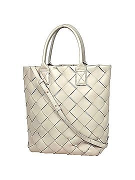 Bottega Veneta Bottega Veneta Maxi Intrecciato Cabas Tote Bag, 2-Way, Leather, Ivory, Women's (view 1)