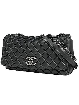 Chanel Chanel Coco Mark Chain Shoulder Bag, Matelassé Leather, Black, Women's (view 1)