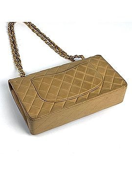 Chanel Chanel Matelassé Double Flap Chain Shoulder Bag, Coco Mark, Leather, Beige, A01112, Women's (view 2)