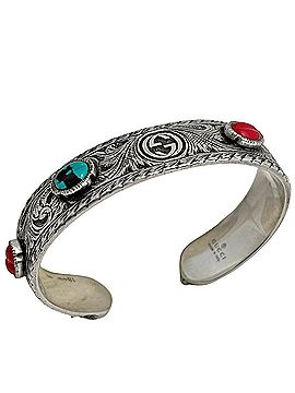 Gucci Gucci Cat Head Bangle, Interlocking G, Sterling Silver 925, Silver, Women's (view 1)