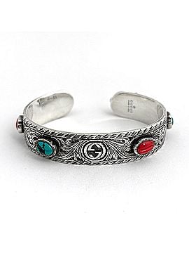 Gucci Gucci Cat Head Bangle, Interlocking G, Sterling Silver 925, Silver, Women's (view 2)