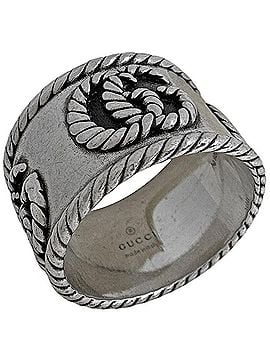 Gucci Gucci Double G Wide Ring GG Marmont Sterling Silver 925 Women's (view 1)