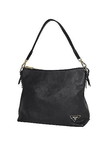 Prada Prada PRADA Logo Plate Shoulder Bag Leather Nero (Black) Women's (view 1)