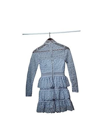 Self-Portrait Circle Lace Ruffle Tiered Dress Cocktail Dress (view 2)