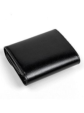 Céline Celine Triomphe Tri-fold Wallet, Leather, Black, Women's (view 2)