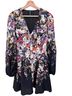 Aqua 100% Polyester 70% Polyester 30% Spandex Floral Black White Cocktail Dress Size S - photo 1
