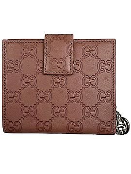 Gucci Gucci GUCCI Guccissima Bi-fold Wallet GG Pattern Shima Leather Pink 233022 Women's (view 1)