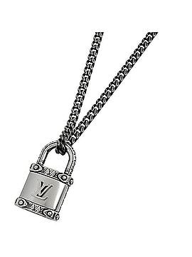 Louis Vuitton Louis Vuitton LV Lock Padlock Necklace, Metal, Silver, Women's (view 1)