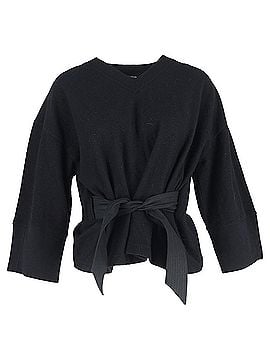 Christophe Lemaire Lemaire V-neck Belted Blouse in Black Wool (view 1)