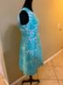 Donna Ricco 100% Polyester 100% Nylon Floral Teal White Cocktail Dress Size 10 - photo 4