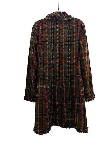 View Plaid Fringe Coat Trenchcoat (view 2)
