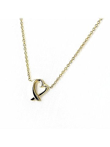 Tiffany & Co. Tiffany &amp; Co. Loving Heart Necklace, Yellow Gold (YG) Pendant, Elsa Peretti Design, 750 Diamond, Women's Necklace (view 1)