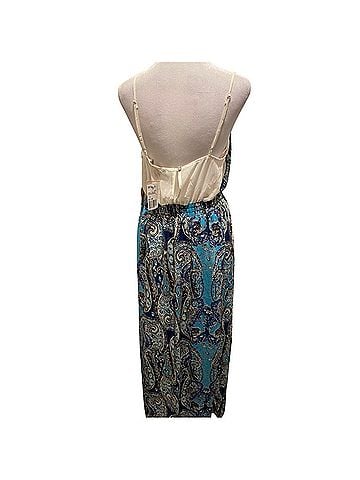 Forever 21 Long Length Navy/Cream/Brown Casual Dress (view 2)