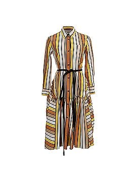 MARNI Marni Striped Midi Shirt Dress in Multicolor Cotton (view 1)