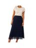 St. John 82% Rayon 18% Polyester 100% Silk Floral Blue Casual Skirt Size 8 - photo 1