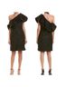 Halston Heritage 100% Polyester 92% Polyester 8% Elastane Print Black Silver Cocktail Dress Size 4 - photo 3