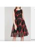 Maje Floral Black Red Cocktail Dress Size 2 - photo 3