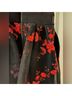 Maje Floral Black Red Cocktail Dress Size 2 - photo 7