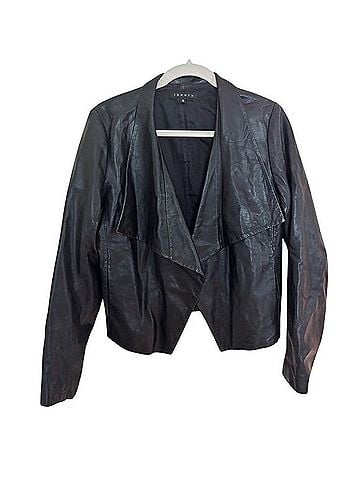 Theory drape front fitted Leather Jacket (view 1)