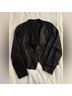 Theory Solid Black Leather Jacket Size M - photo 5