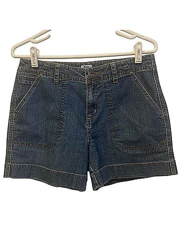 G.H. Bass & Co. Mid-Rise Blue Denim Patch Pocket Shorts Denim Shorts (view 1)