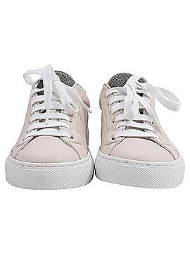 Brunello Cucinelli Brunello Cucinelli Monili Low Top Sneakers in Beige Leather (view 2)