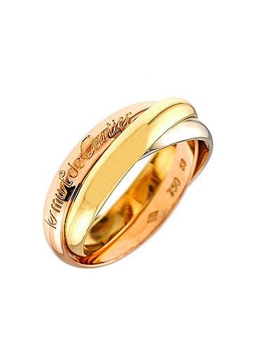 Cartier Cartier Trinity Ring, Medium MM #59, 18K Yellow Gold, White Pink Triple Band, Three 3 Colors, 750 Gold. (view 1)