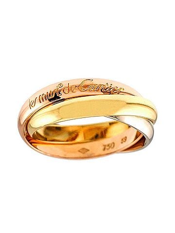 Cartier Cartier Trinity Ring, Medium MM #59, 18K Yellow Gold, White Pink Triple Band, Three 3 Colors, 750 Gold. (view 2)