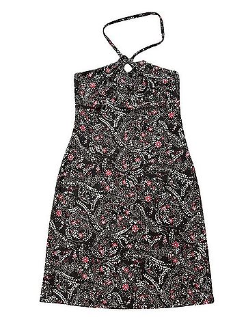 Ann Taylor LOFT Paisley Keyhole Halter Dress Casual Dress (view 2)