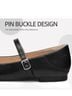 Amazon Essentials 100% Vegan Leather Black Flats Size 10 - photo 4