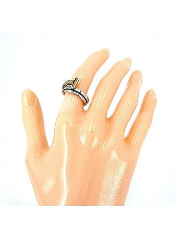 Tiffany & Co. Tiffany &amp; Co. T Square Wrap Ring for Men and Women, 18K Gold (Au750), Sterling Silver (925), Approx. 5.5g (view 2)