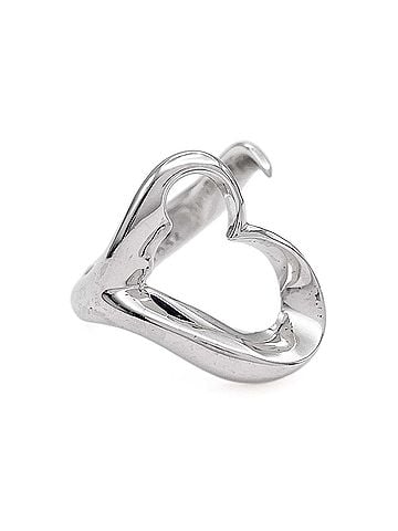 Tiffany & Co. TIFFANY&amp;Co. Tiffany Open Heart Ring, Elsa Peretti, SV925 7782, Silver, Women's (view 1)