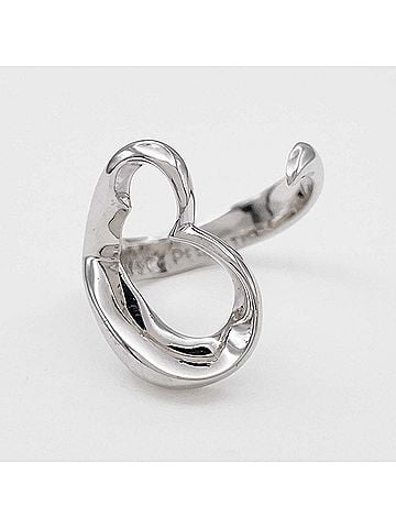 Tiffany & Co. TIFFANY&amp;Co. Tiffany Open Heart Ring, Elsa Peretti, SV925 7782, Silver, Women's (view 2)