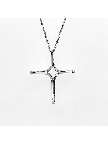 Tiffany & Co. TIFFANY&amp;Co. Tiffany Infinity Cross Elsa Peretti Necklace Pendant Rosary SV925 Men's Women's (view 2)