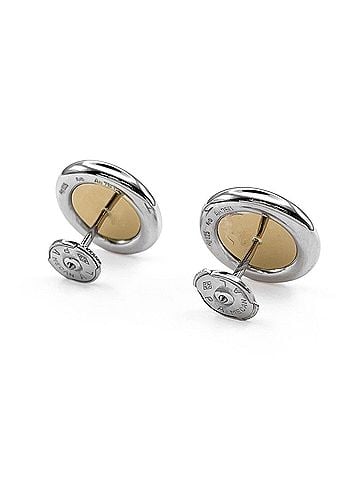 Hermès HERMES Clou de Selle Sellier Stud Earrings, Combination Sterling Silver (SV925) and 18K 750 Gold, Men's Women's. (view 2)