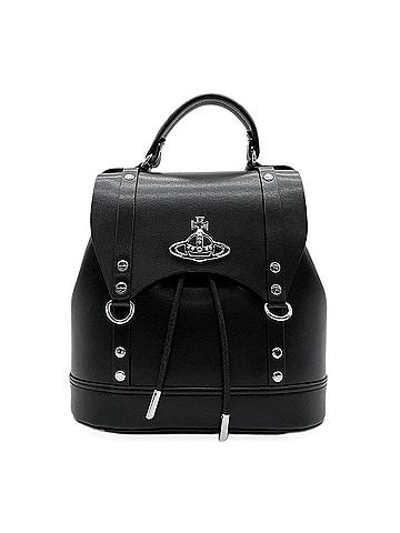 Vivienne Westwood Vivienne Westwood MAX SMALL Orb Backpack, Leather, Black, Women's (view 1)