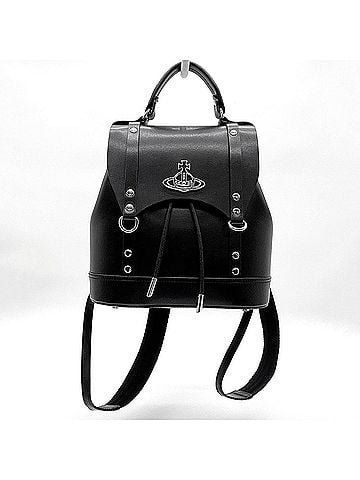 Vivienne Westwood Vivienne Westwood MAX SMALL Orb Backpack, Leather, Black, Women's (view 2)