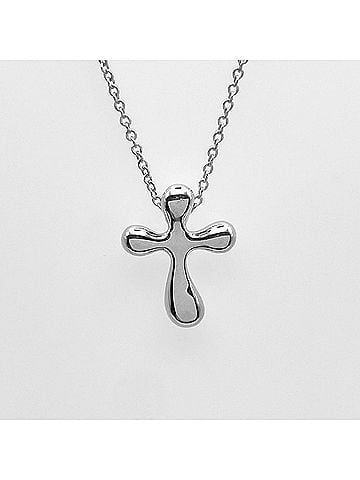 Tiffany & Co. TIFFANY&amp;Co. Tiffany Small Cross Elsa Peretti Necklace Pendant SV925 Men's Women's (view 2)