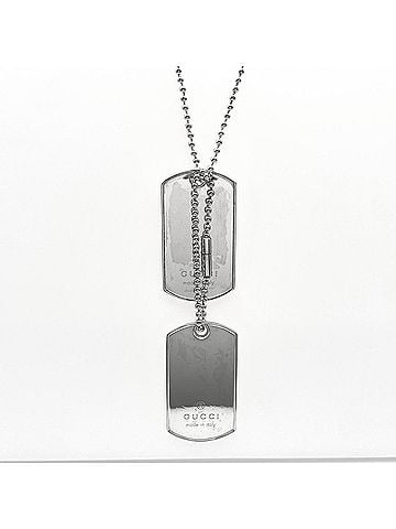 Gucci GUCCI Dog Tag Ball Chain Plate Necklace Pendant SV925 Men's Women's (view 2)