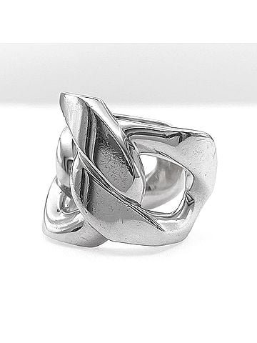Hermès HERMES Capture Ring with Chain, Vintage, SV925, 7781, Silver, Men's/Women's (view 2)