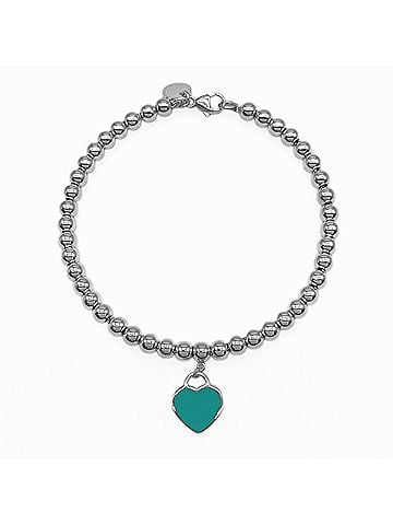 Tiffany & Co. TIFFANY&amp;Co. Tiffany Return to Heart Tag Bead Bracelet Bangle 16cm SV925 Enamel Silver Women's (view 1)