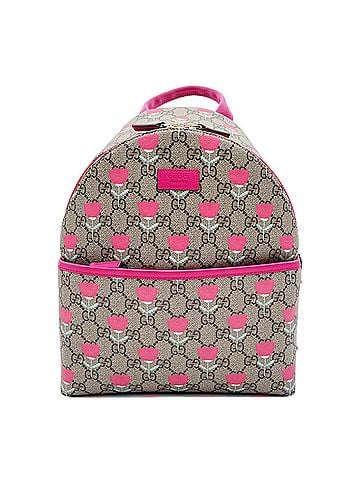 Gucci GUCCI Children's Tulip Backpack/Daypack, Flower Design, GG Supreme, 782708, Coated Canvas, Brown, Men's/Women's (view 1)