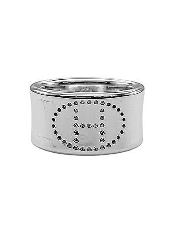 Hermès HERMES Ruban H-mark Ring, Eclipse design, flat band, SV925, 7784, silver, men's and women's. (view 1)